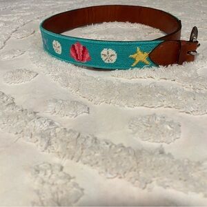 Beautiful colorful nautical needle point belt 30 inches
